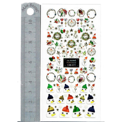 Nail Stickers - Christmas 18 (S3D-025 the Name)