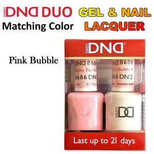 DND (8686) Gel Polish & Nail Lacquer Duo "Pink Bubble"