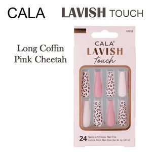 Cala Lavish Touch Long Coffin "Pink Cheetah" (87858)