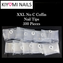 Kiyomi Nails XXL No C Clear Coffin Nail Tips, 500 Pieces