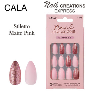 Cala Nail Creations Express Stiletto "Matte Pink" (87845)