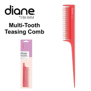 Diane 8" Multi-Tooth Teasing Comb, Coral (DBC033)