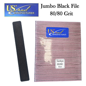 US Nail 7" Jumbo Black File 80/80