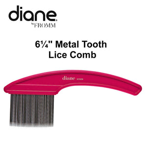 Diane 6¼" Metal Tooth Lice Comb with Handle (D7009)