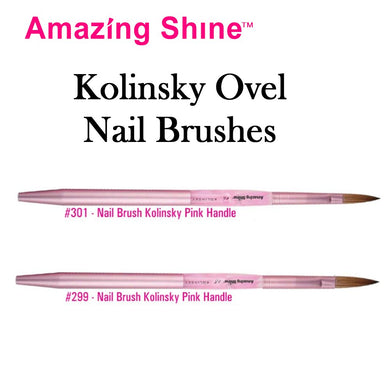 Amazing Shine Kolinsky Oval Nail Brushes (#6 and #8)
