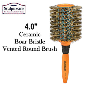 ScalpMaster Ceramic 4" Boar Bristle Vented Round Brush (SC-5808)