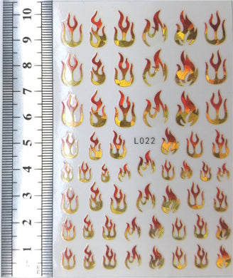 Nail Stickers - Flames (L022 Pop Finger)