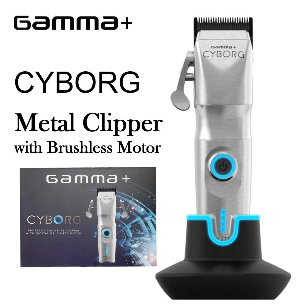 Gamma+ Cyborg Metal Cordless Clipper with Black Diamond Blade – EP