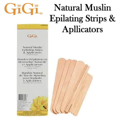 GiGi  Natural Muslin Epilating Strips and Applicators, Combo Pack (0680)
