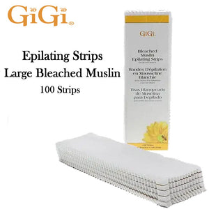 GiGi Epilating Strips, Large Bleached Muslin, 3" x 9", 100 Strips (0640)