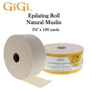 GiGi Epilating Roll, Natural Muslin, 3½" x 100 yards (0628)