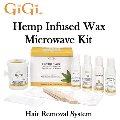 GiGi Hemp Infused Wax Microwave Kit Hair Removal System (0165)