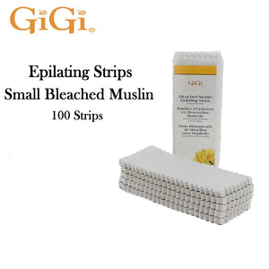 GiGi Epilating Strips, Small Bleached Muslin, 1½" x 4¼", 100 Strips (0630)