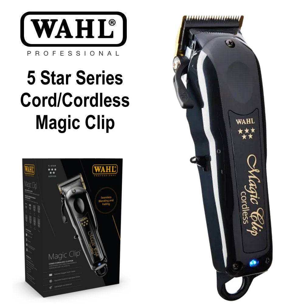 Wahl Clipper, 5 Star Black Cord/Cordless Magic Clip Clipper – EP