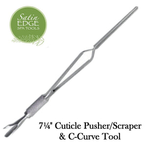 Satin Edge 7¼" Cuticle Pusher/Scraper & C-Curve Tool (SE-2138)