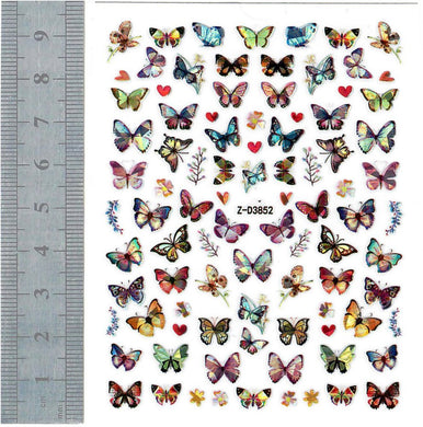 Nail Stickers - Butterflies, Holographic (Z-D3852 Nail Art Stickers)