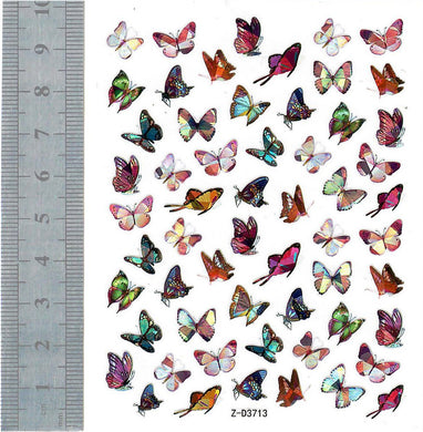 Nail Stickers - Butterflies, Holographic (Z-D3713 Nail Art Stickers)