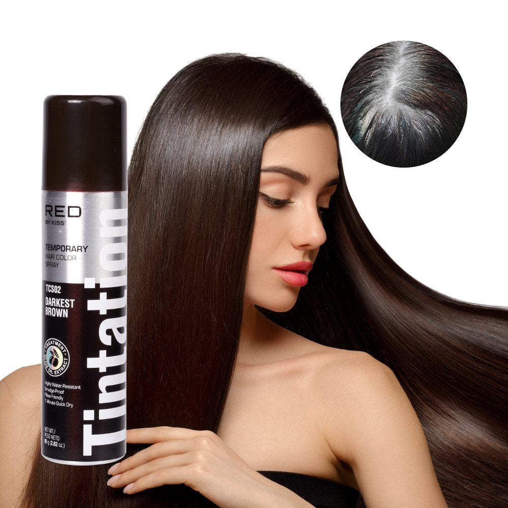Red By Kiss: Temporary Hair Color Spray - Black - 2.82 oz : :  Beauty & Personal Care