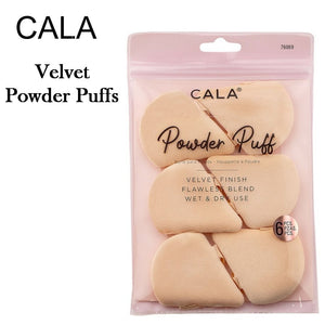 Cala Velvet Powder Puffs, 6 Pieces (76069)