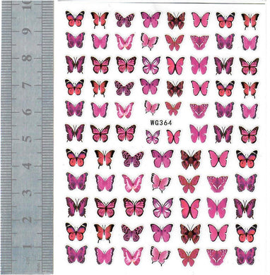 Nail Stickers - Butterflies, Red (WG364 Pop Finger)