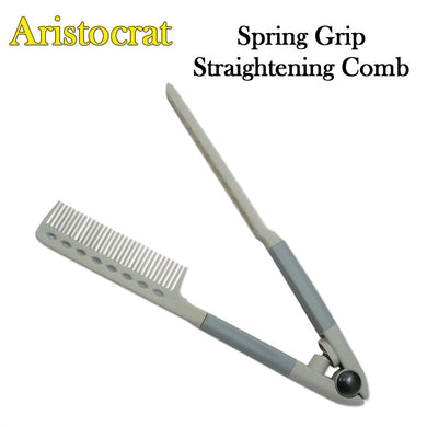 Aristocrat Spring Grip Straightening Comb with Rubber Handle (1131)