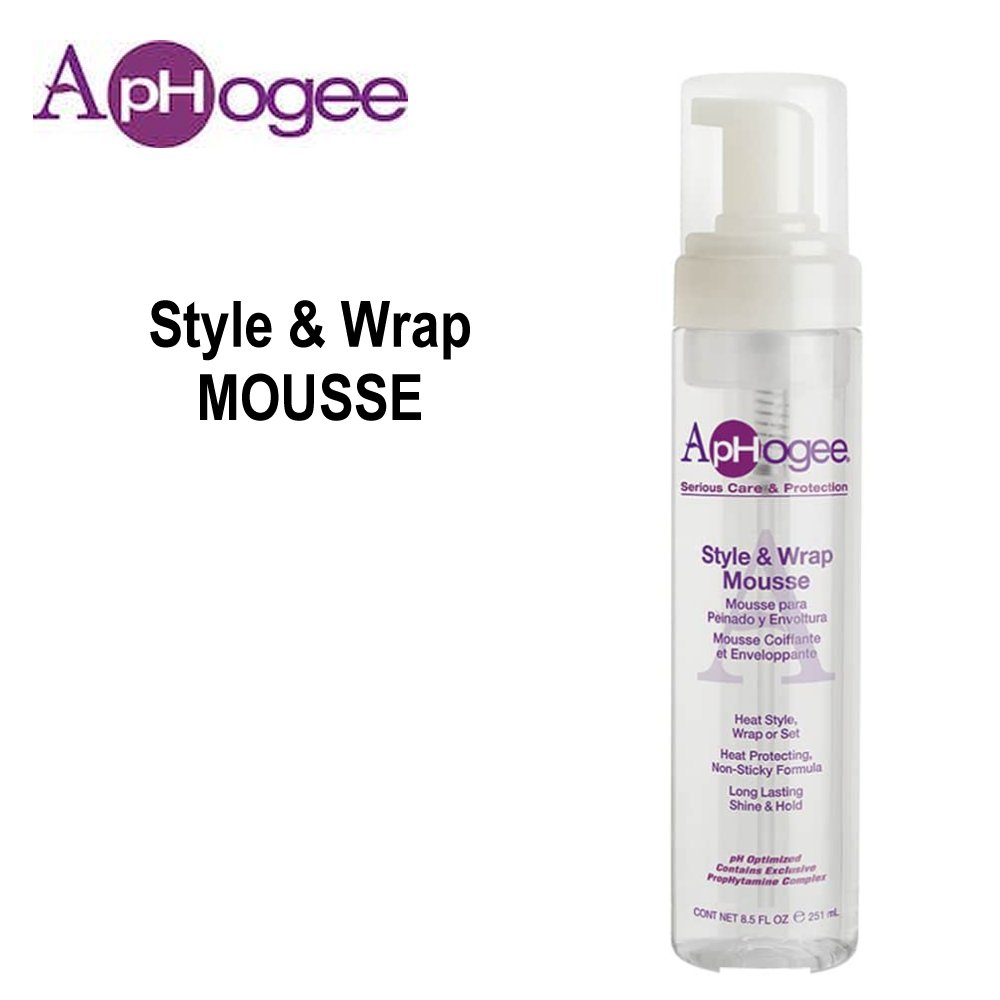 Aphogee Style & Wrap Mousse, 8.5 oz