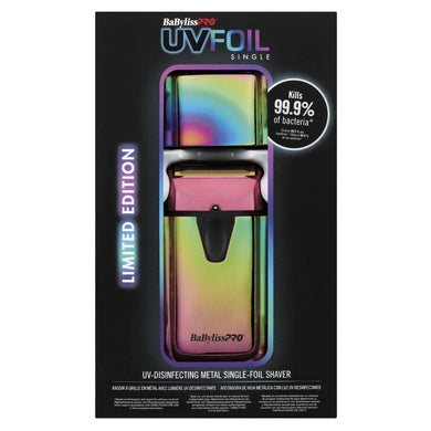 BaBylissPro UVFoil Limited Edition Iridescent Single Foil Shaver - Self Disinfecting Metal Foil Shaver