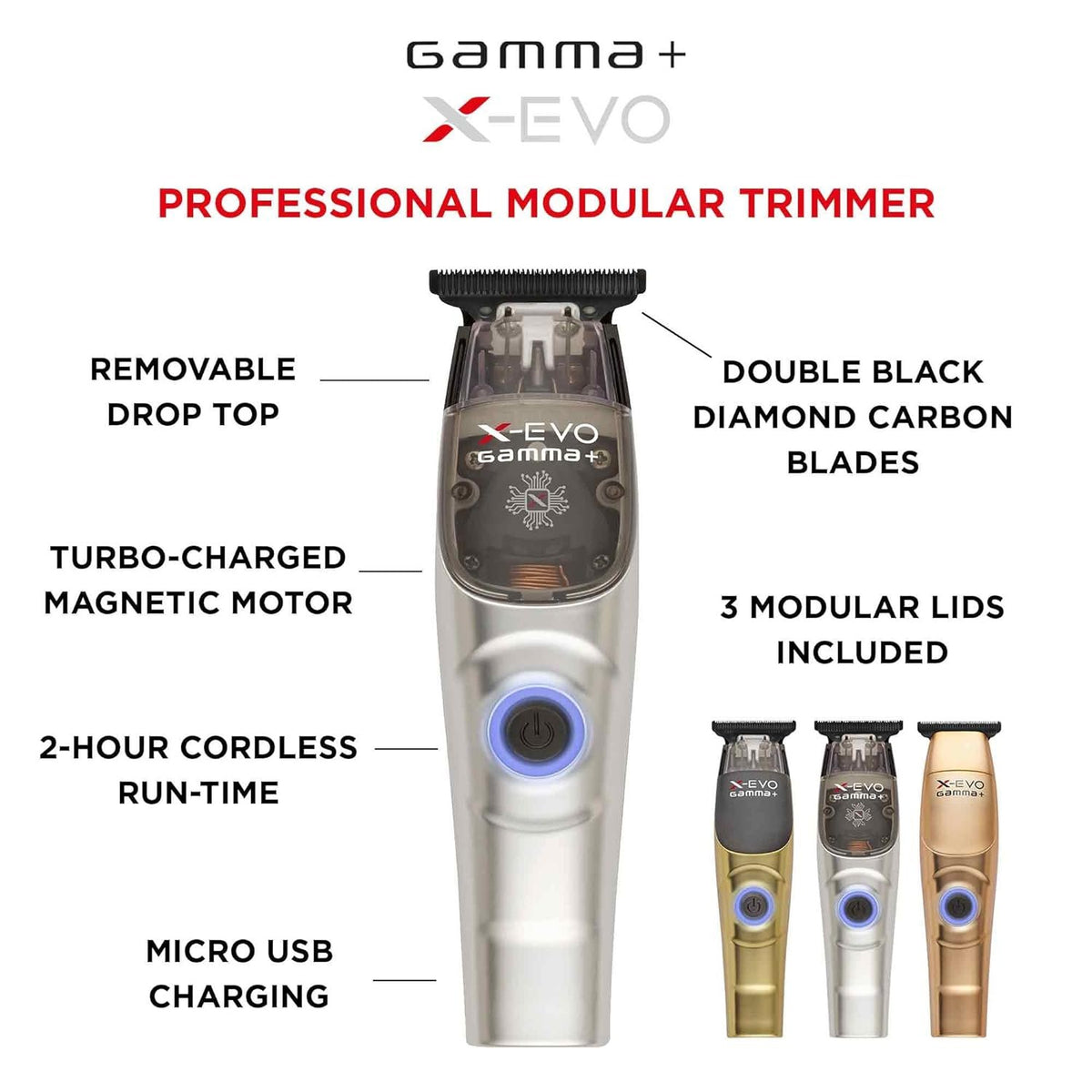 Gamma+ X-EVO Linear Cordless Trimmer with Turbocharged Magnetic