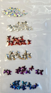 "Bow" Nail Crystals  (6 Color Set)