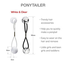 Red by Kiss Beaded Ponytail Holder for Kids, 10 White and Clear pieces (PN06)