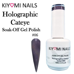 Kiyomi Nails Holographic Cateye Gel Soak Off Polish, 20 Colors