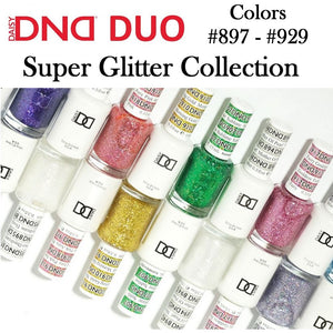 DND (897-929) Gel Polish & Nail Lacquer Duos "Super Glitter Collection"