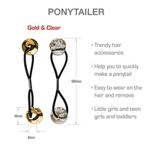 Red by Kiss Beaded Ponytail Holder for Kids, 8 Gold and Clear pieces (PN02)