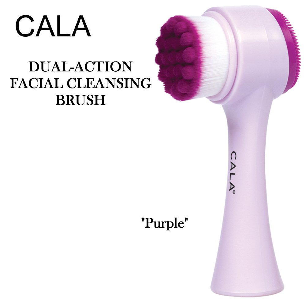 Cala Dual-Action Facial Cleansing Brush, Purple (67510)