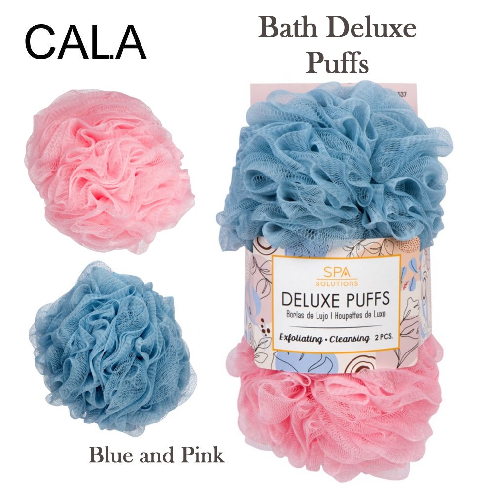 Cala Bath Deluxe Puffs, Blue and Pink (69537)