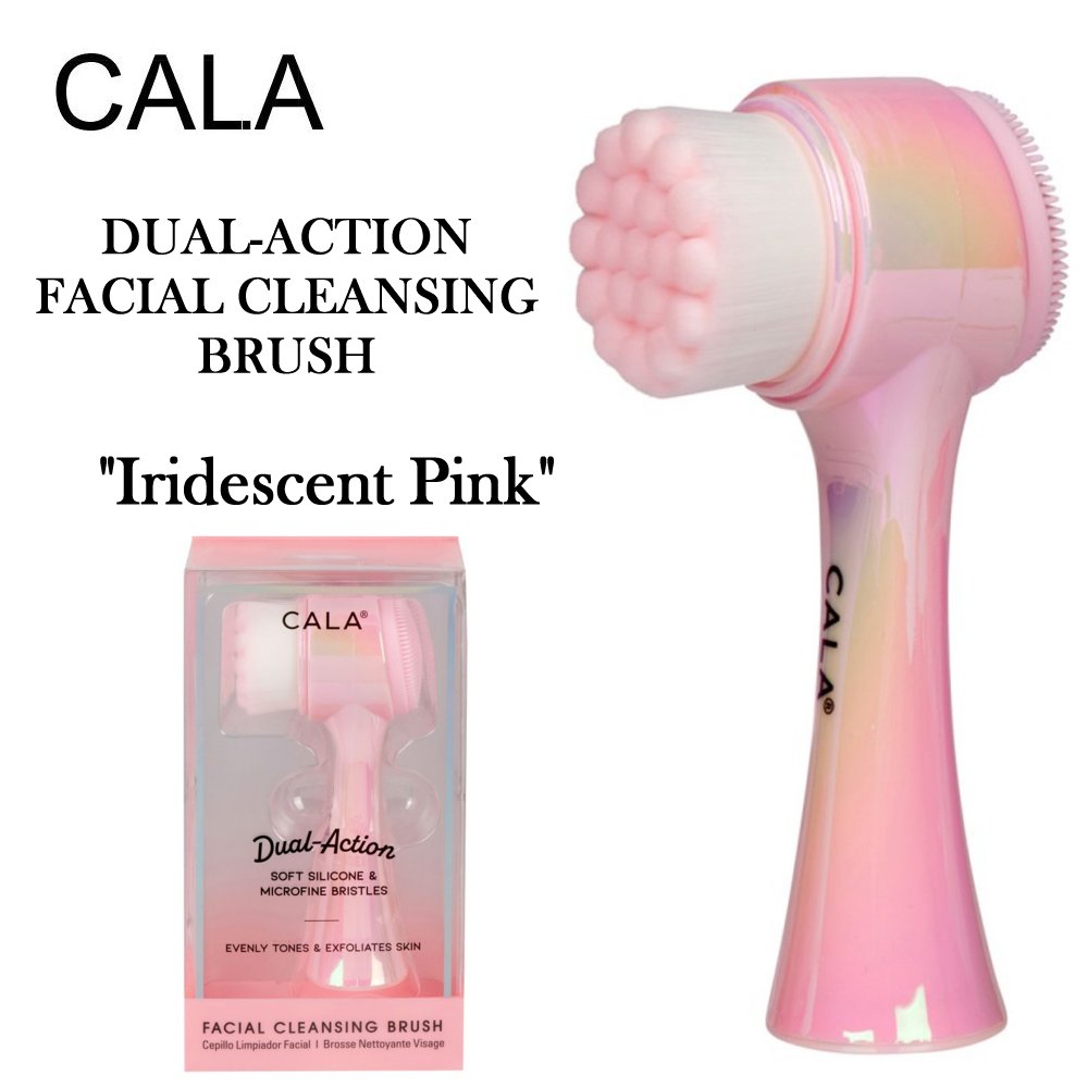 Cala Dual-Action Facial Cleansing Brush, Iridescent Pink (67533)