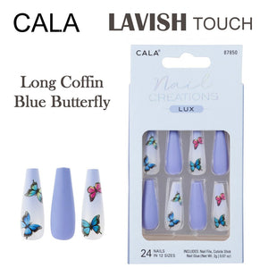 Cala Lavish Touch Long Coffin "Blue Butterfly" (87850)