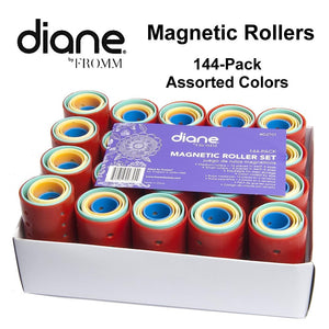 Diane Magnetic Rollers, 144-Pack of Assorted Colors (D2701)
