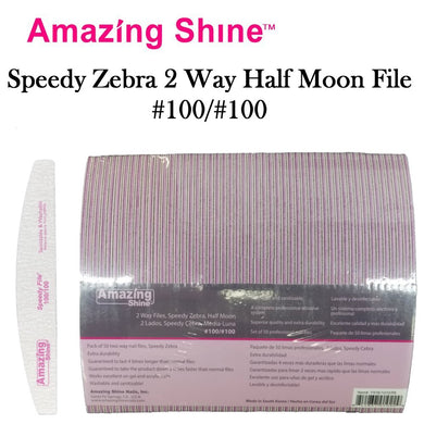 Amazing Shine Speedy Zebra 2 Way Half Moon File #100/#100