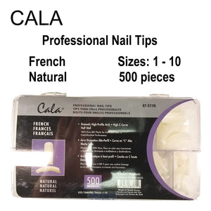 Cala Professional Nail Tips - French Natural, 500 pieces (87-511N)