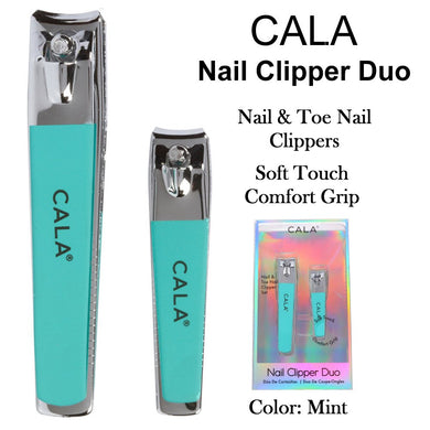Cala Nail Clipper Duo, Soft Touch, Mint (50811)