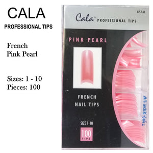 Cala Professional Nail Tips - French Pink Pearl, 100 pieces (87-541)