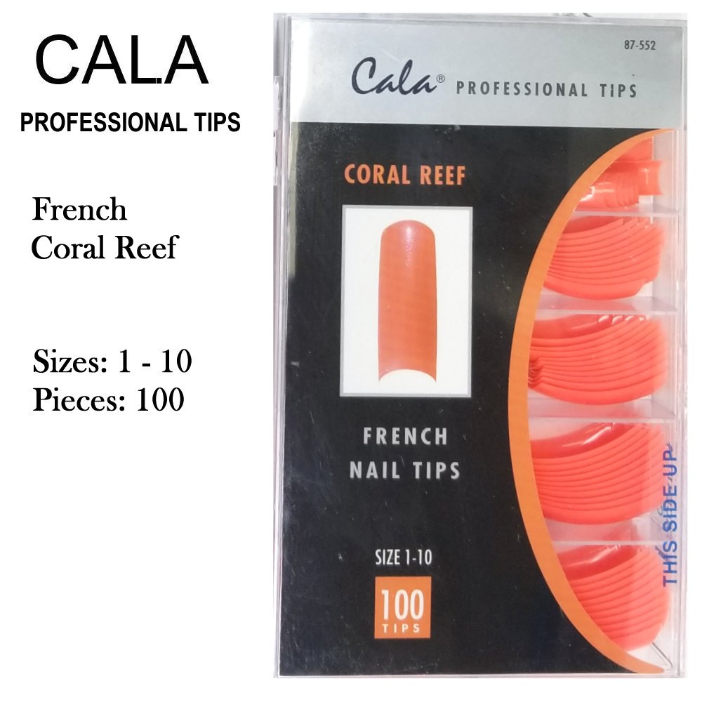 Cala Professional Nail Tips - French Coral Reef, 100 pieces (87-552)