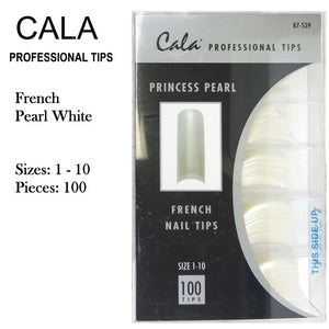 Cala Professional Nail Tips - French Pearl White, 100 pieces (87-526)