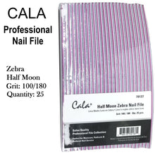 Cala Professional File - Half Moon Zebra Nail File Grit: 100/180