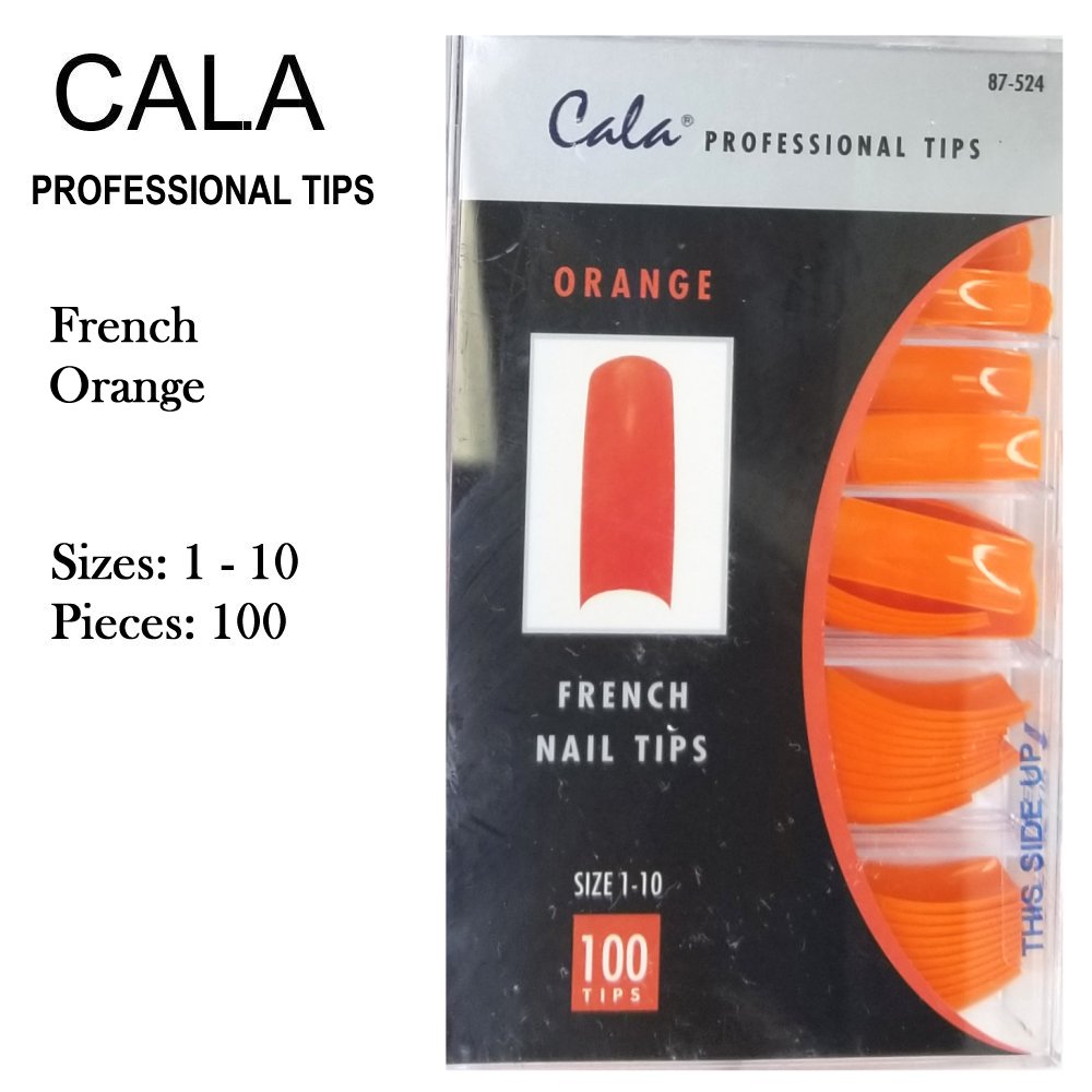 Cala Professional Nail Tips - French Orange, 100 pieces (87-524)