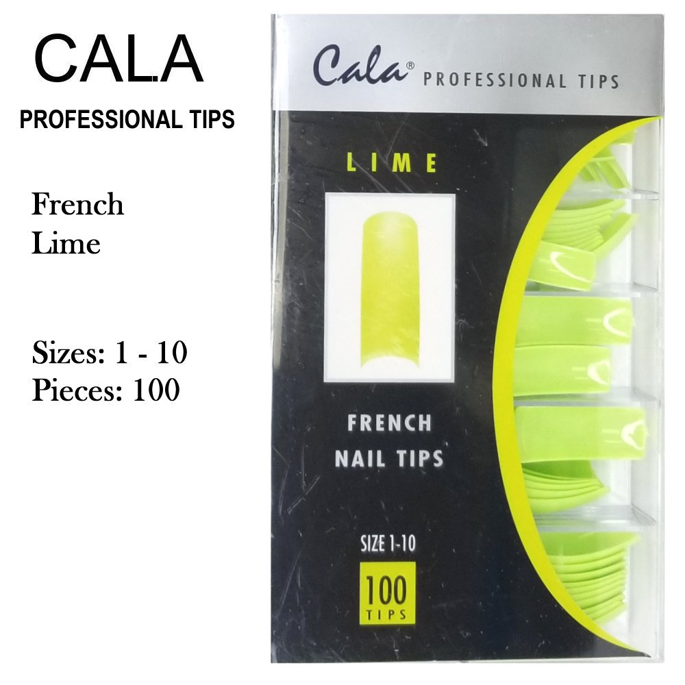 Cala Professional Nail Tips - French Lime, 100 pieces (87-534)