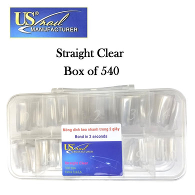 US Nail Straight Clear (540 tips)