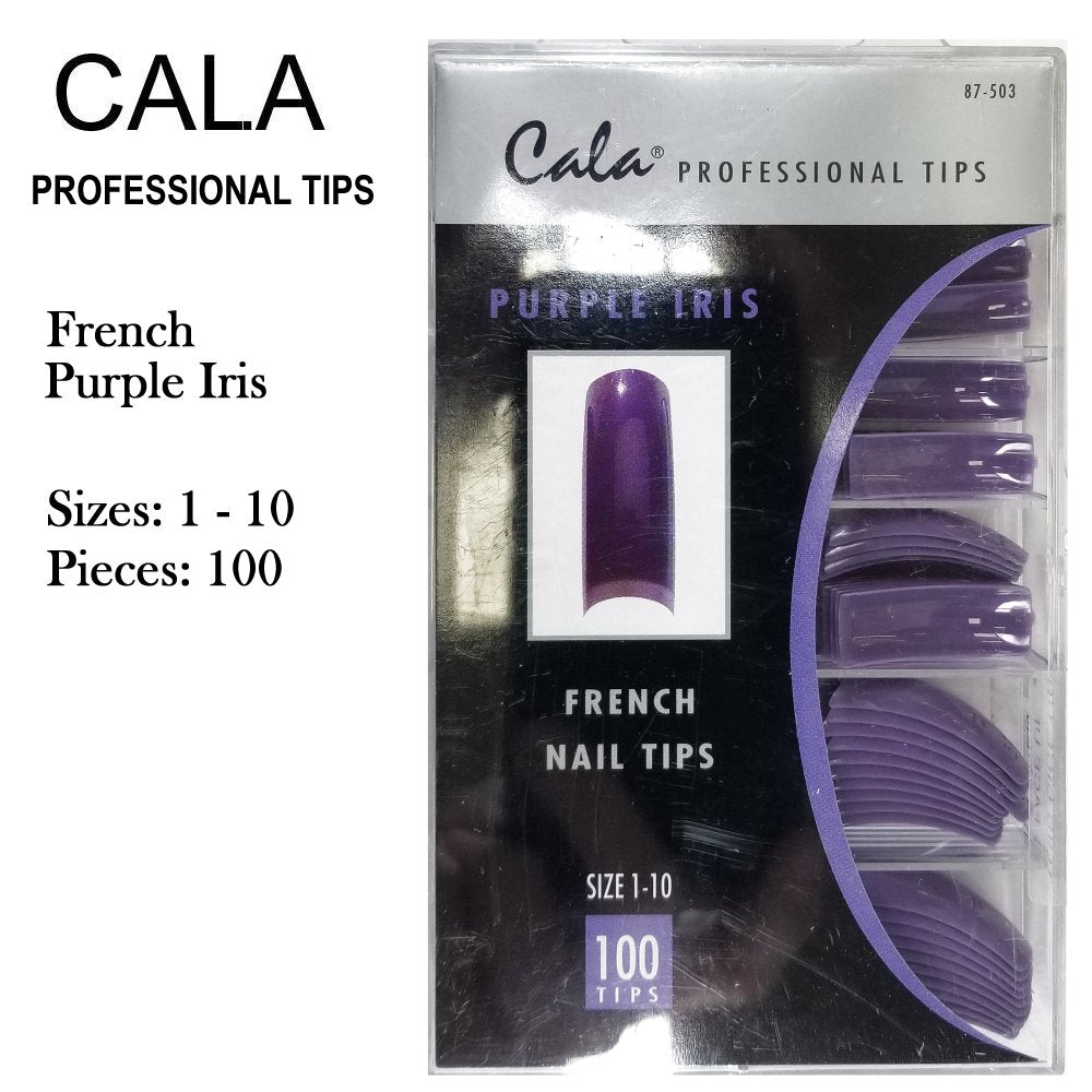 Cala Professional Nail Tips - French Purple Iris, 100 pieces (87-503)