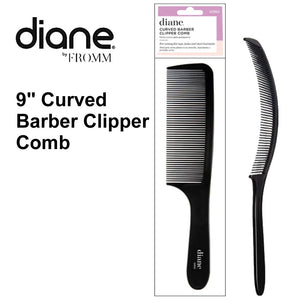 Diane 9" Curved Barber Clipper Comb, Black (D3102)